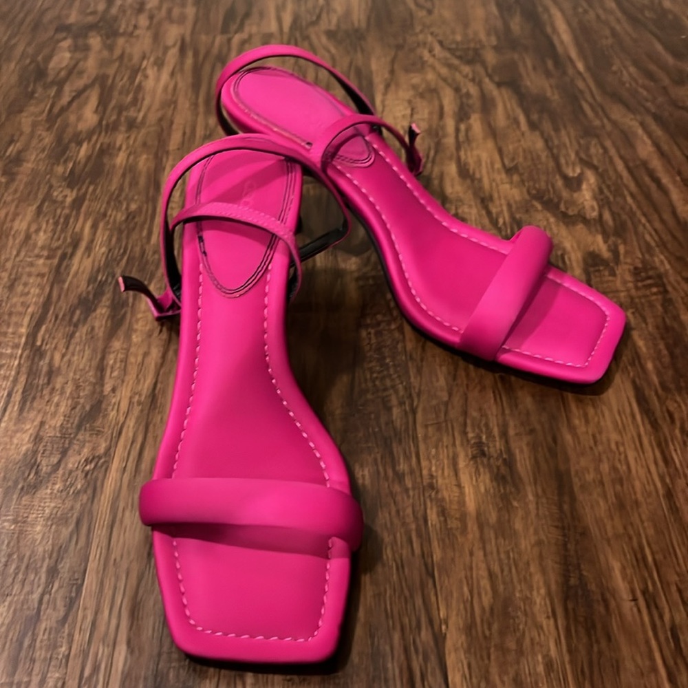NEW ASOS Halsey Barely there Pink Heeled Sandals Size US 10 - Picture 5 of 10